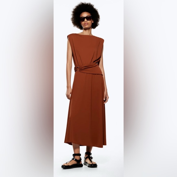 Dresses & Skirts - Zara belted midi dress